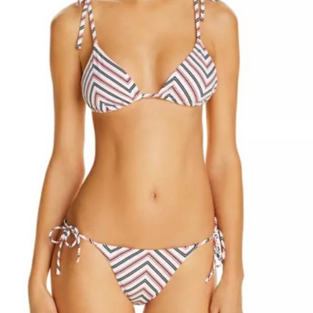 Onia Kate Ribbed Bikini Bottom in Chevron Stripe Size small - Picture 2 of 7